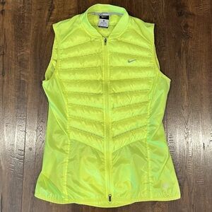 Nike Women’s Running Aeroloft 800 Vest Volt Goose Down Insulated Reflective M